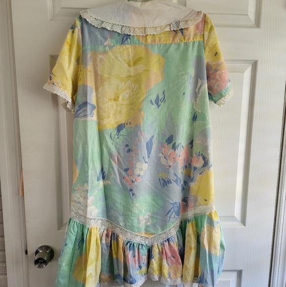 Vintage Floral And Lace Button Front Dress - Picture 7 of 16